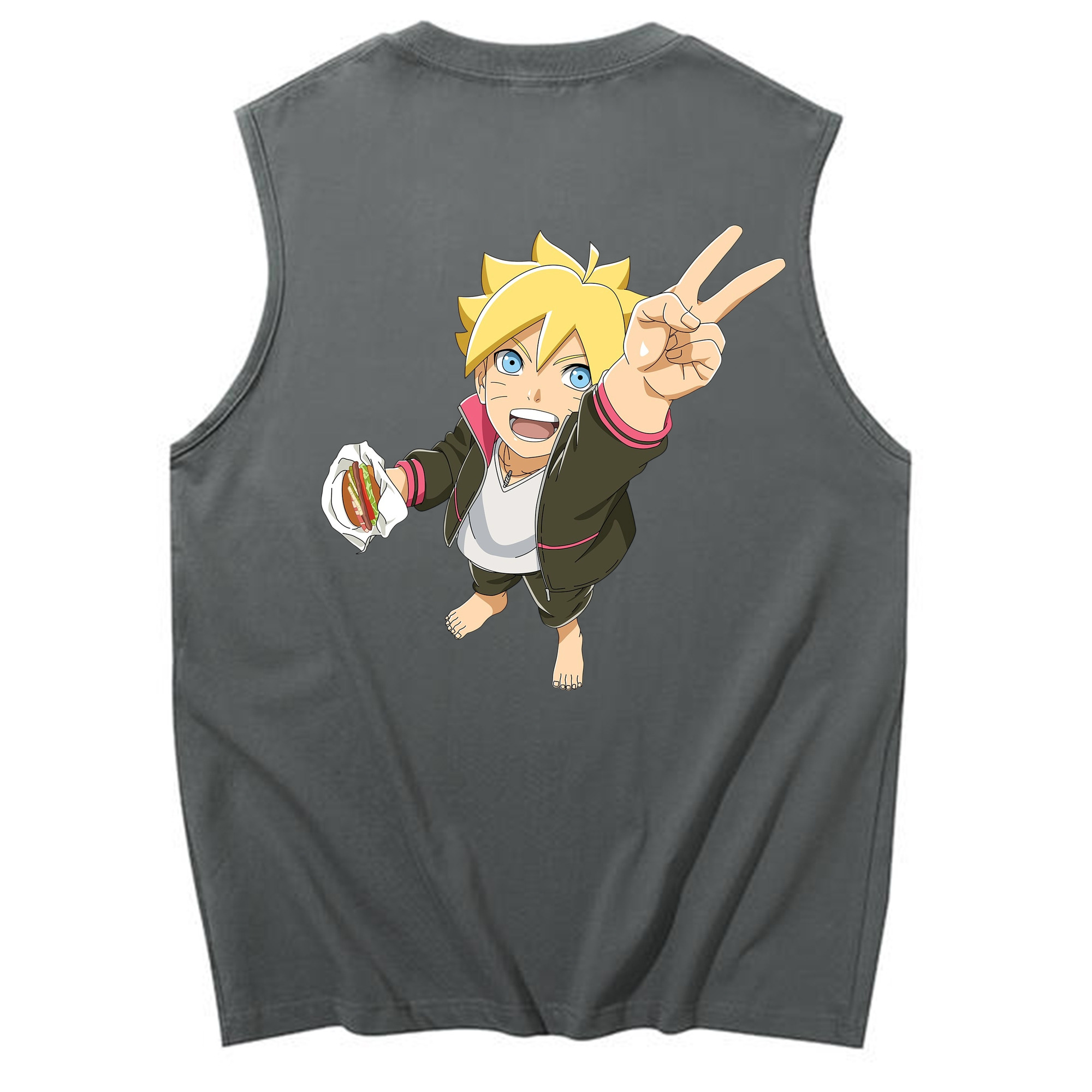 （画像用） NARUTO -ナルト- うずまき ボルト Uzumaki Boruto コットン100％タンクトップ（背面プリント）